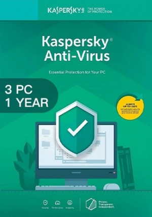 Kaspersky Antivirus 2020 - 3 PCs - 1 Year